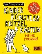 Kinder Künstler Kritzelkarten. Meine Freunde