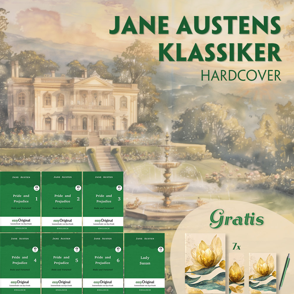 Jane Austens Klassiker Hardcover (7 Bücher + Audio-Online + exklusive Extras) - Frank-Lesemethode, m. 7 Audio, m. 7 Audi