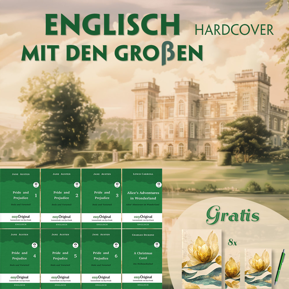 Englisch mit den Großen Hardcover (8 Bücher + Audio-Online + exklusive Extras) - Frank-Lesemethode, m. 8 Audio, 8 Teile